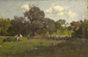 Bauern In Baumlandschaft by Josef Willroider