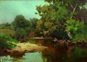Flusslandschaft. Flusslandschaft.