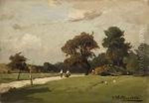 Baumlandschaft Mit
Wanderern. by Josef Willroider