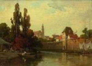 Altes Stadtchen Am Fluss.
