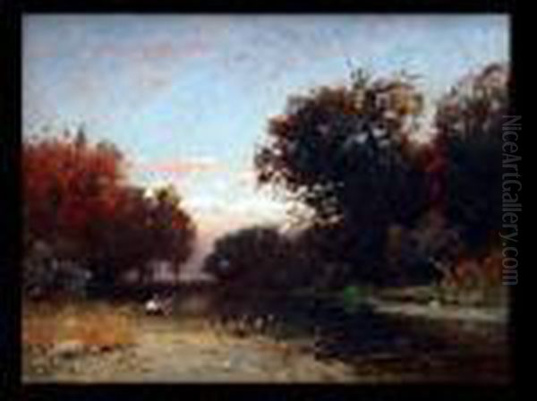 Angler In Einer Flusslandschaft - view 1