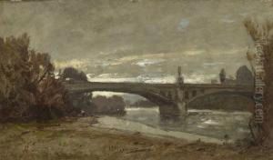 Munchen - Blick Auf Die Maximiliansbrucke. by Ludwig Willroider