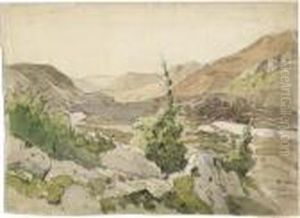 Blick In Ein Weites Gebirgstal by Ludwig Willroider