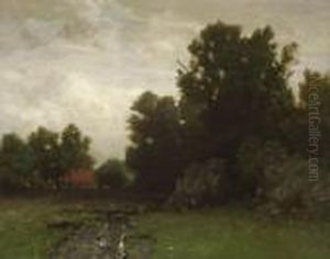 Baumlandschaft Mit Bauernhaus. by Ludwig Willroider