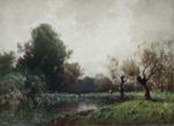 Flusslandschaft Mit Weiher - view 1