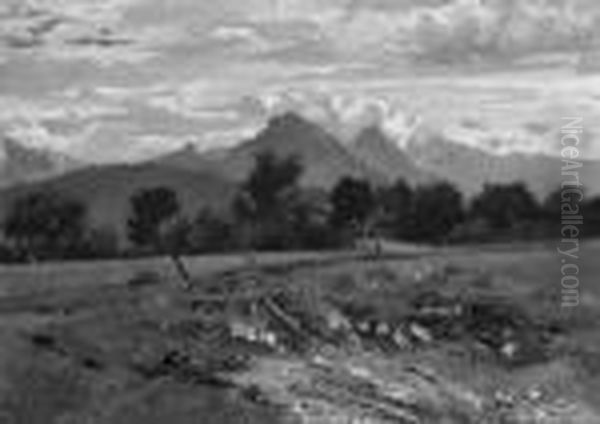 Zugeschrieben "voralpenlandschaft". Ol Auf Lwd. Auf Hartfaser. 24 X 34 Cm. Rahmen - view 1