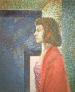 A Half Length Portrait Of A Young Lady In An Interior by Dora Lynnell Wilson
