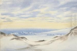 Rocky Islets And Slopes Of Erebus, Mcmurdo Strait, 25 April 1903 by Edward Adrian Wilson