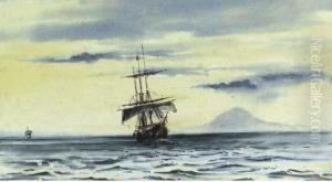 The Last Sight Of Mount 
Discovery: Ss. "morning" &amp; "terra Nova"following The "discovery" Out
 Of Mcmurdo Strait, Feb.19.04midnight by Edward Adrian Wilson