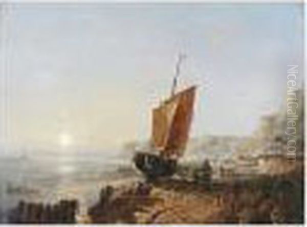 Fishing Village By Sunset - view 1
