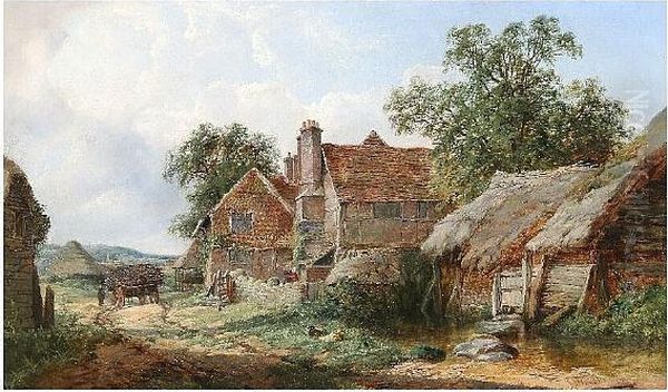 Farmstead With Cart And Figures Before - view 1