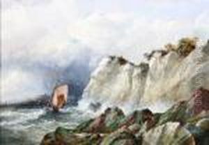 Fishing Boat In A Stiff Breeze Off Thecoast