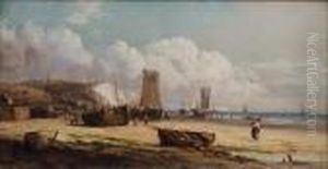Low Tide,folkestone by John James Wilson