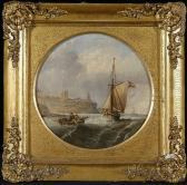 Figures In A Boat Off The Coast - view 1