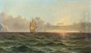Running Down The Channel At Dusk by John James Wilson