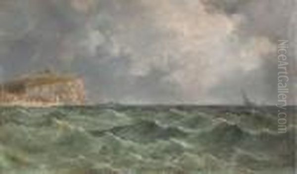 Sailing Off A Coast With A Lighthouse - view 1