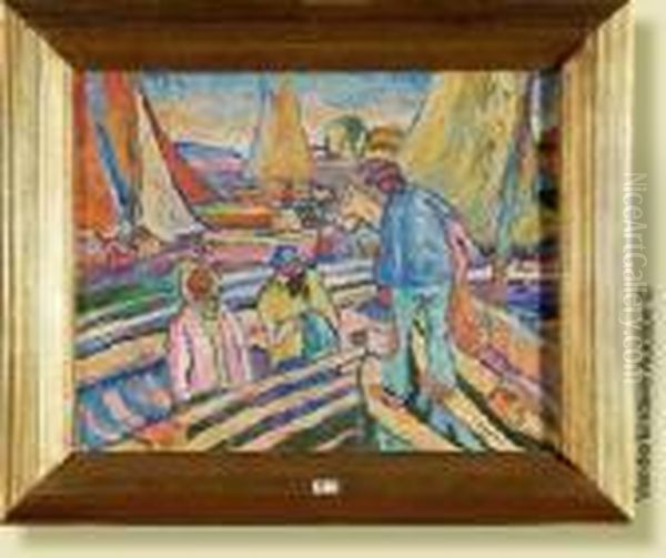 Huilesur Panneau "le Port
D'ostende". Signe En Bas A Droite N. Metpobpour Pat Wilson. Ecole
Francaise. Xxeme. Dim.:40,5x50cm - view 1