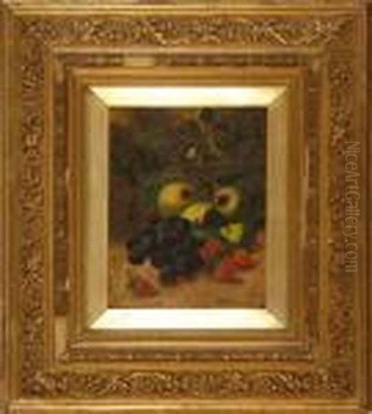 Still Life With Grapes, Apples, 
And Strawberries. Signed Lower Right A.c. Macgregor 1898" - view 1