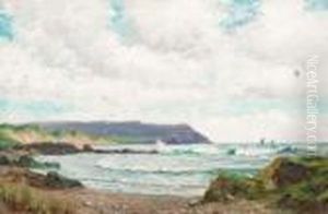 Coastal Landscape With Sail Boats In The Distance by Peter MacGregor Wilson