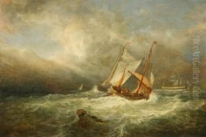 Attributed Marine With Fishing Boat In Stormy Weather by John Jock Wilson