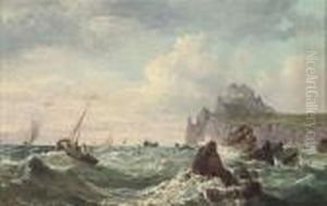 Fishing Boats Below A Fortified Headland Fishing Boats Below A Fortified Headland