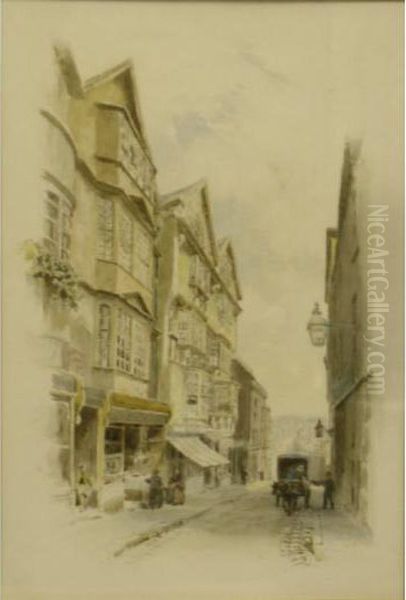 Streetscene With Horse Anddray Coming Up Hill - view 1