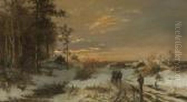 Heimkehrende Jager In
Winterlandschaft. - view 1