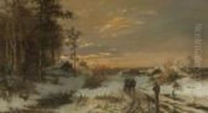 Heimkehrende Jager In
 Winterlandschaft.