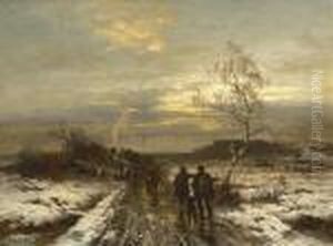 Heimkehrende Jager In
 Winterlandschaft.