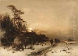 A Walk Along A Snowy Path by Anton Windmaier