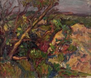 Rocky Landscape With A Stream by Charles Allan Winter