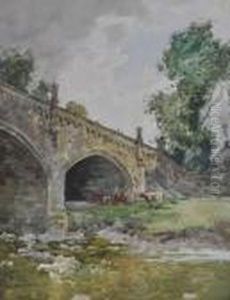 Cattlenear A Bridge Over A River Cattlenear A Bridge Over A River