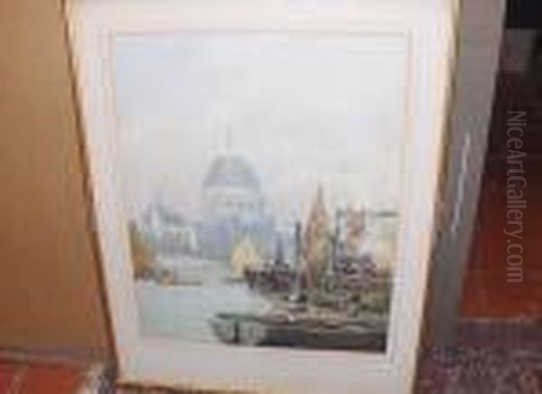 Boats By St Pauls Cathedral - view 1