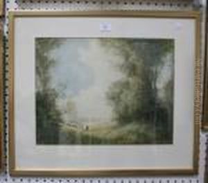 Sheep Grazing Within A Landscape by William Tatton Winter