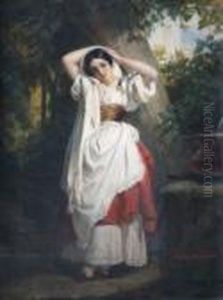 Jeune Femme Italienne Au Repos by Hermann Winterhalter