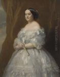 Portrait Of A Lady In Waiting by Hermann Winterhalter