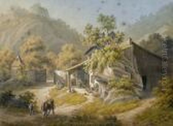 Landschaft Mit Bauerlichem Anwesen. - view 1