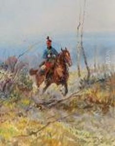 Officer Of Austrian Ulans by Leonard Winterowski