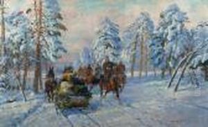 Patrol W Lesie by Leonard Winterowski
