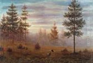 Pejzaz Lesny Z Gluszcami by Leonard Winterowski