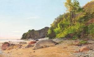 Coastel Scenery. Signed Fr. Winther 1898 by Frederik Winther