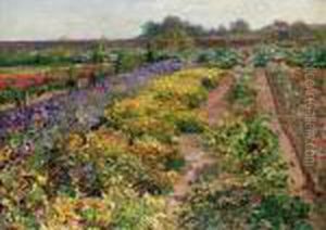 Blumenbeete Im Park Von Grafenegg (the Gardens Of Grafenegg) by Olga Wisinger-Florian