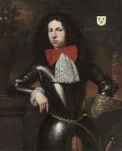 Portrait Of A Gentleman, 
Traditionally Identified As Captain Thomaswalrond, Three-quarter-length,
 In Armour, His Right Arm Resting Ona Stone Plinth