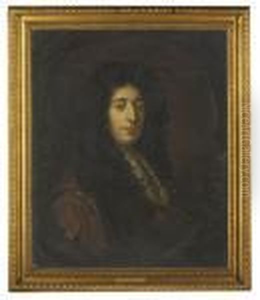 Portrait Of A Gentleman,
Traditionally Identified As Henry Sidney, 1st Earl Of Romney
(1641-1704), Bust-length, With A Lace Stock, In A Feigned Oval - view 1