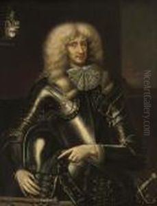 Portrait Of A Gentleman
Traditionally Identifed As Francis Cressett (b. C.1612),
Three-quarter-length, In Armour, Holding A Helmet by William Wissing or Wissmig