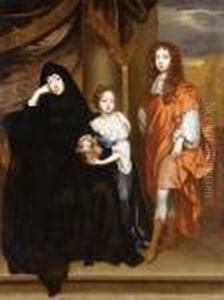 Elizabeth Countess Of Essex With Algernon And Anne by William Wissing or Wissmig