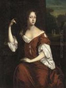 Portrait Of Lady Stapylton by William Wissing or Wissmig