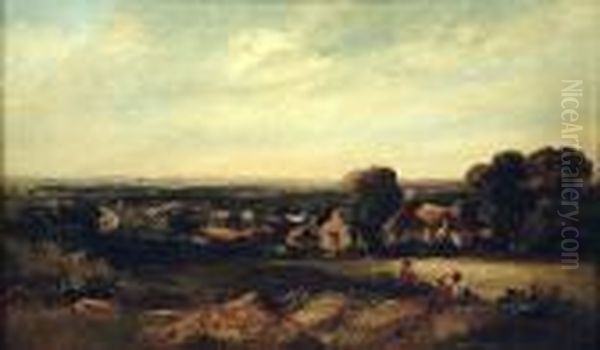 Extensive River Landscape With Cottages - view 1