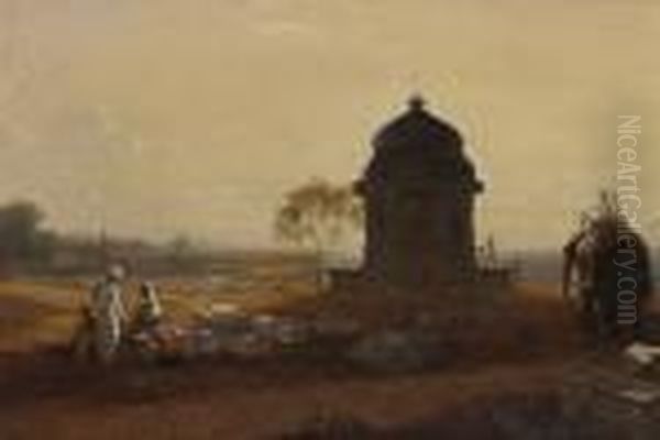 View Of Part Of The British
Residency And Gardens At Bombay, With A Pagoda Erected In Memory Of A
Suttee, Who, Near That Spot Devoted Herself On The Funeral Pile Of Her
Husband. From A Sketch On The Spot. - view 1