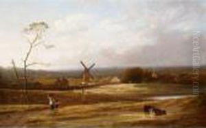Peasants In A Lanscape by William Frederick Witherington